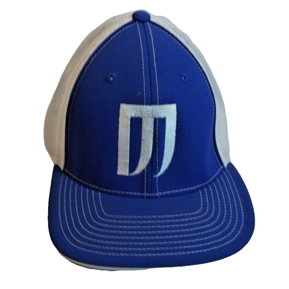 Pacific Headwear 404M Pro Model L-XL Men's Blue & White Fitted Hat Flexfit NEW